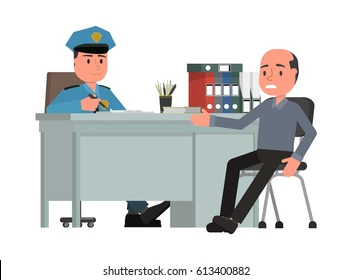 Police Officer Writing down the complaint of a person reporting cognizable offence